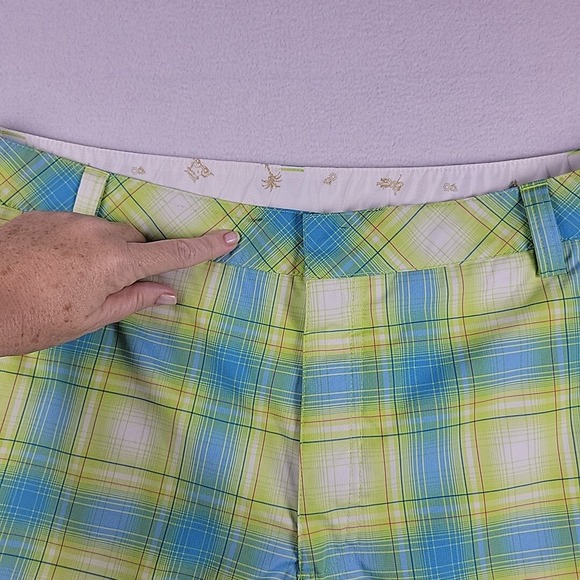 Puma Performance Golf Shorts Blue Yellow Plaid 36x11 Lightweight Quick Dry‎ - Picture 10 of 10